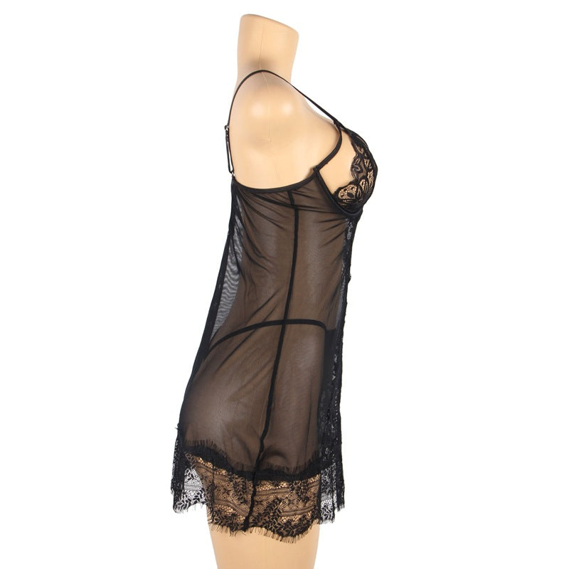 Female Lace See-through Slip Nightdress