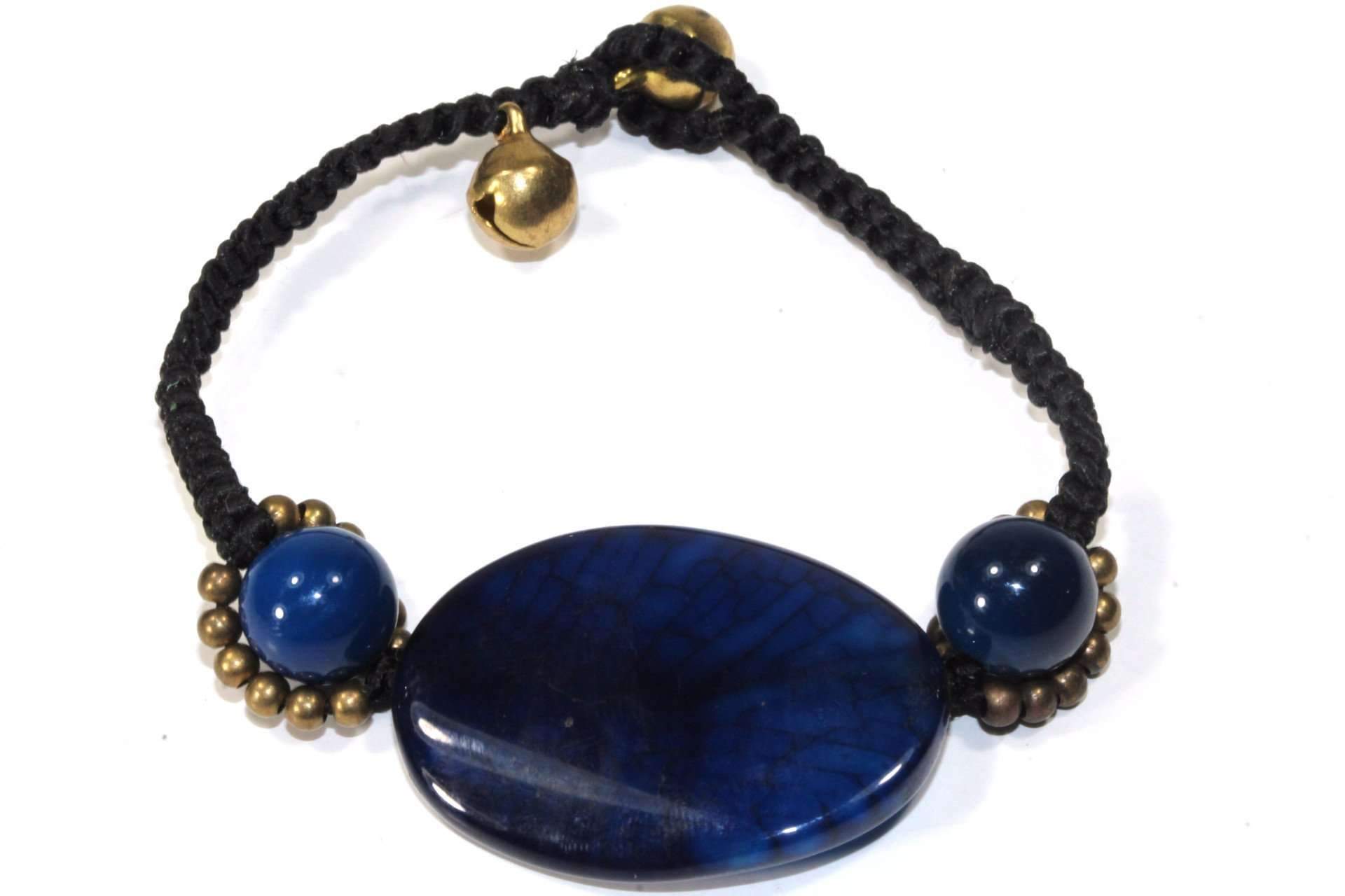 Blue Agate Slice &amp; Rounds Bracelet