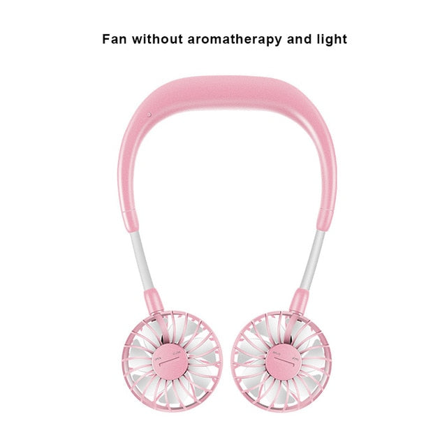 2000 mAre USB Portable Fan Hands-free Neck Fan Hanging Charging Mini Portable Sports Fans 3 gears Usb Air Conditioner