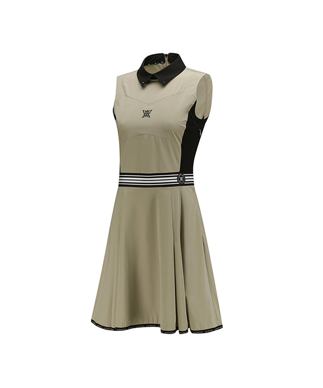 ANEW Golf: Women Sleeveless Flare One Piece - Beige