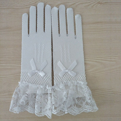 1 pair Knitted stretch mesh gloves