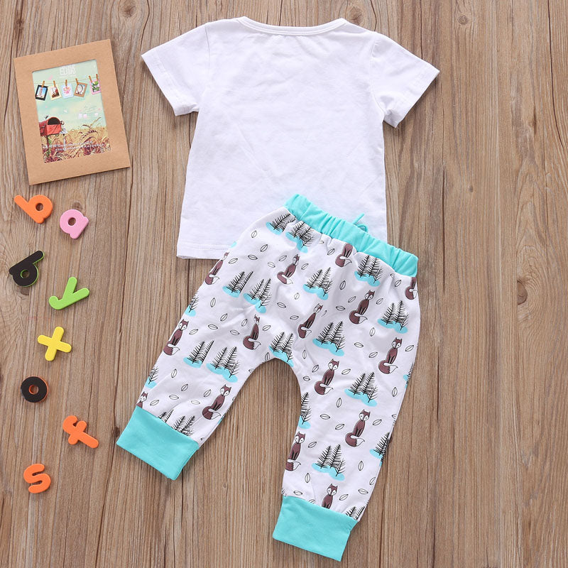 Set pasgeboren babykleding T-shirt tops+broek outfits voor kleine jongens en meisjes