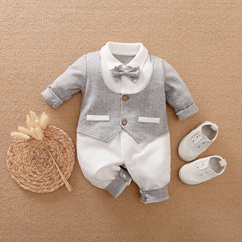 Baby-jumpsuit Lente- en herfstmodellen Buitenlandse handel Herenbabykleding Babykleding met lange mouwen Babykleding