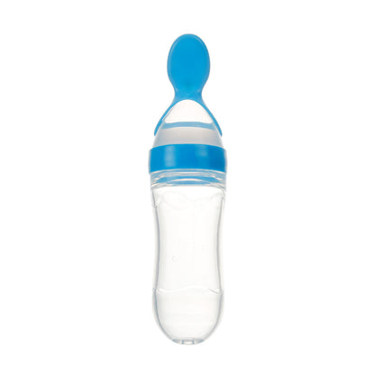 Safe Newborn Baby Feeding Bottle Toddler Silicone Squeeze Feeding Spoon Milk Bottle Baby Training Feeder Food Supplement