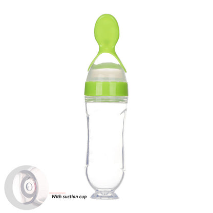 Safe Newborn Baby Feeding Bottle Toddler Silicone Squeeze Feeding Spoon Milk Bottle Baby Training Feeder Food Supplement