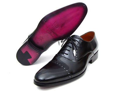 Paul Parkman Captoe Oxfords Black Dress Shoes (ID