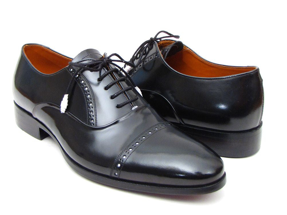 Paul Parkman Captoe Oxfords Black Dress Shoes (ID