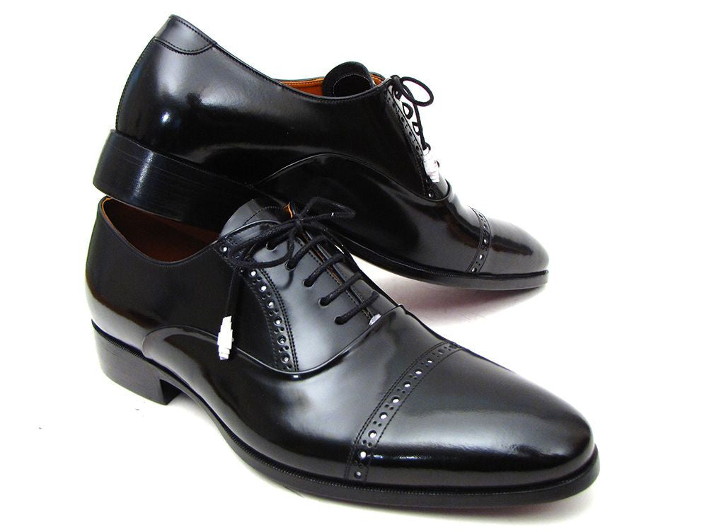 Paul Parkman Captoe Oxfords Black Dress Shoes (ID