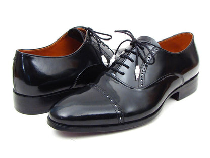 Paul Parkman Captoe Oxfords Black Dress Shoes (ID