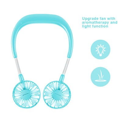 2000 mAre USB Portable Fan Hands-free Neck Fan Hanging Charging Mini Portable Sports Fans 3 gears Usb Air Conditioner