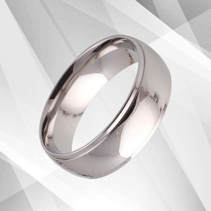 Gents Mens Sparkling 18Ct White Gold Over Titanium Wedding Engagement