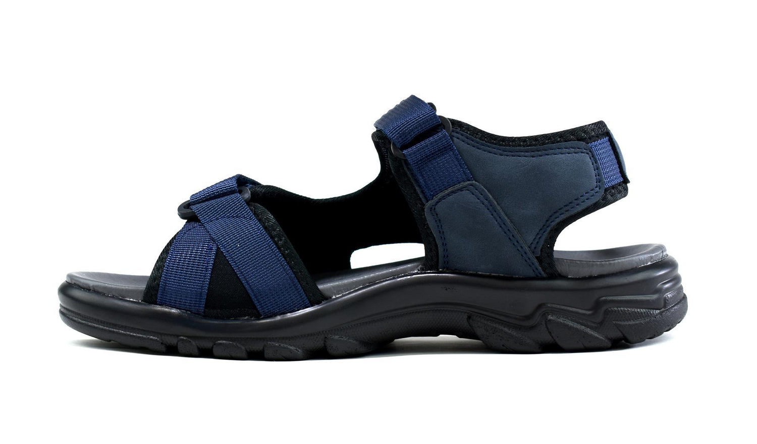 Zomersandalen heren met bandjes, marineblauw 