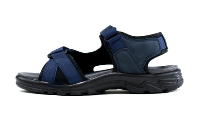 Zomersandalen heren met bandjes, marineblauw 