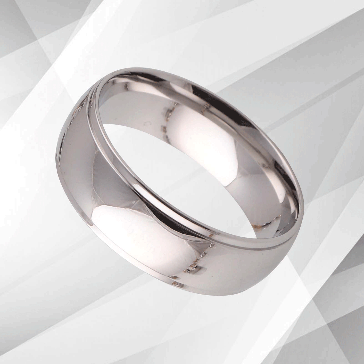 Gents Mens Sparkling 18Ct White Gold Over Titanium Wedding Engagement