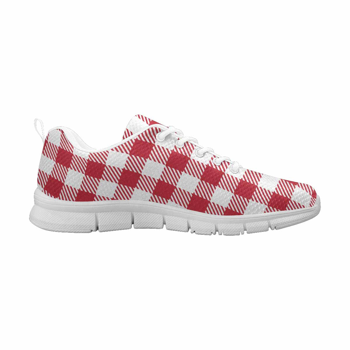 Sneakers voor heren, Buffalo Plaid Rood en Wit - Hardloopschoenen Dg863