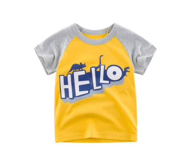 Kinderkleding Zomer Nieuwe Koreaanse kinderjongens katoenen T-shirt Herenschat in korte mouwen voor kinderen