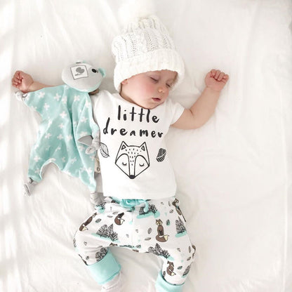 Set pasgeboren babykleding T-shirt tops+broek outfits voor kleine jongens en meisjes