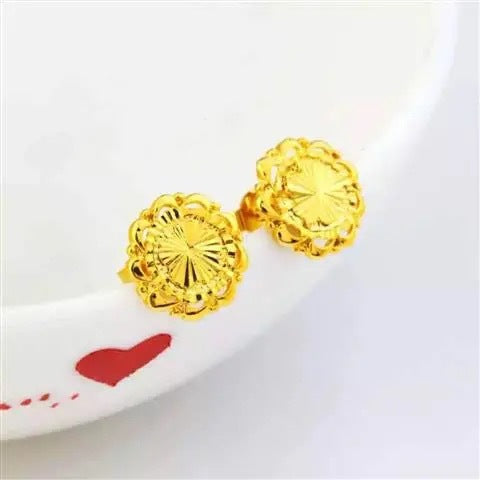 24K Gold Plated Earrings Euro Gold Jewelry New Popular Earrings