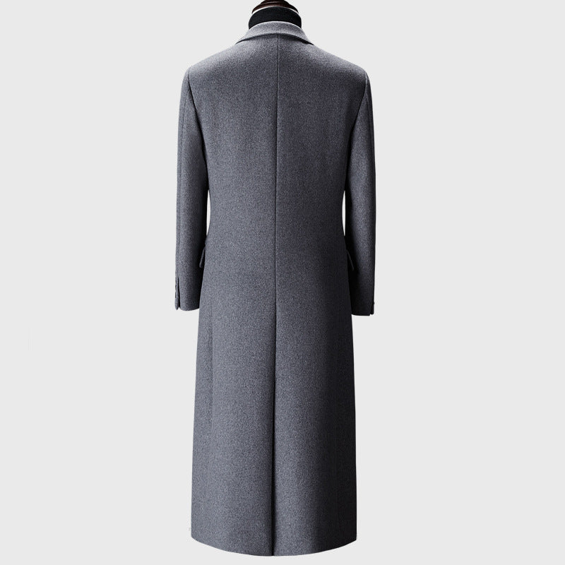 Heren trenchcoat van wollen stof