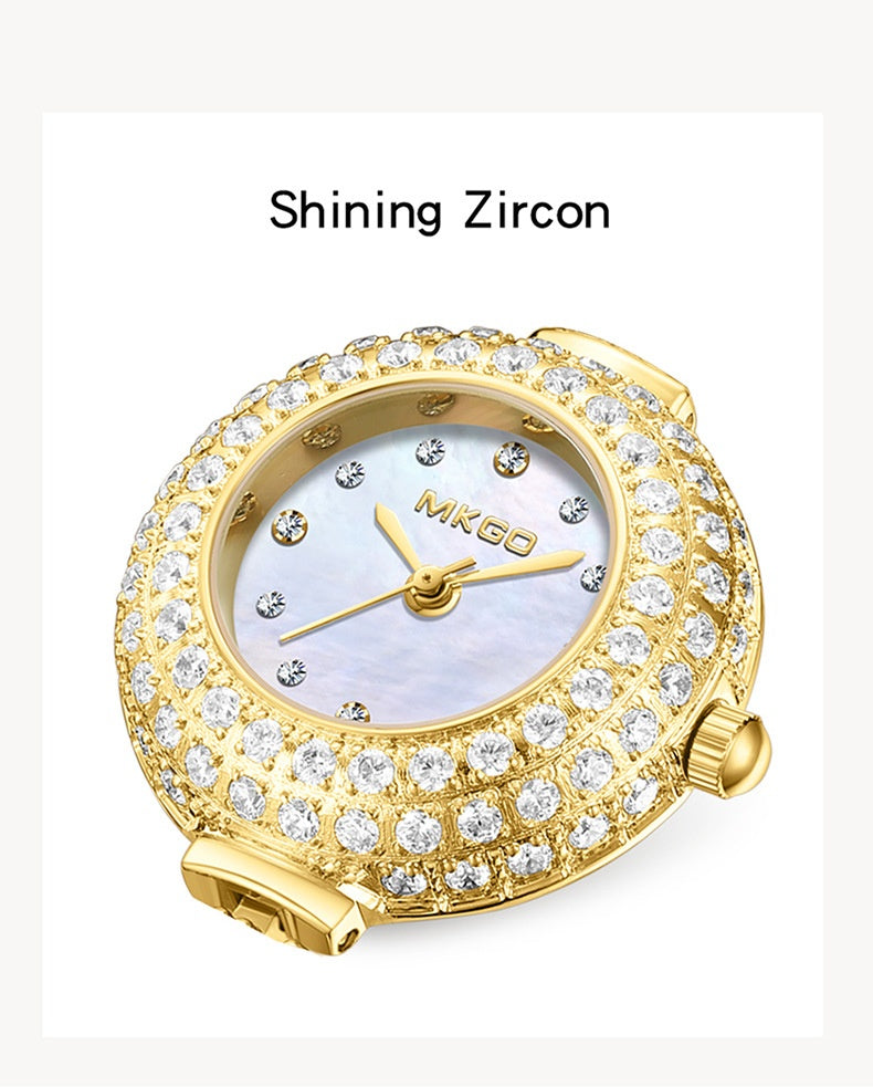 Zoetwaterparelhorloge Betaalbare luxe mode-sieraden Volledige diamant dames