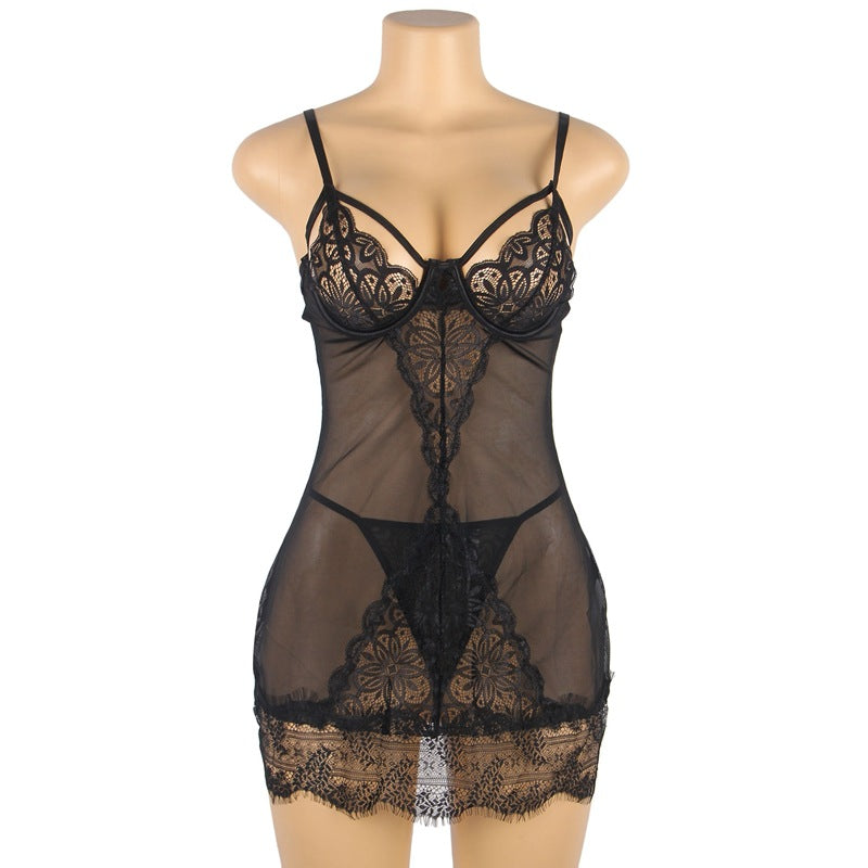 Female Lace See-through Slip Nightdress