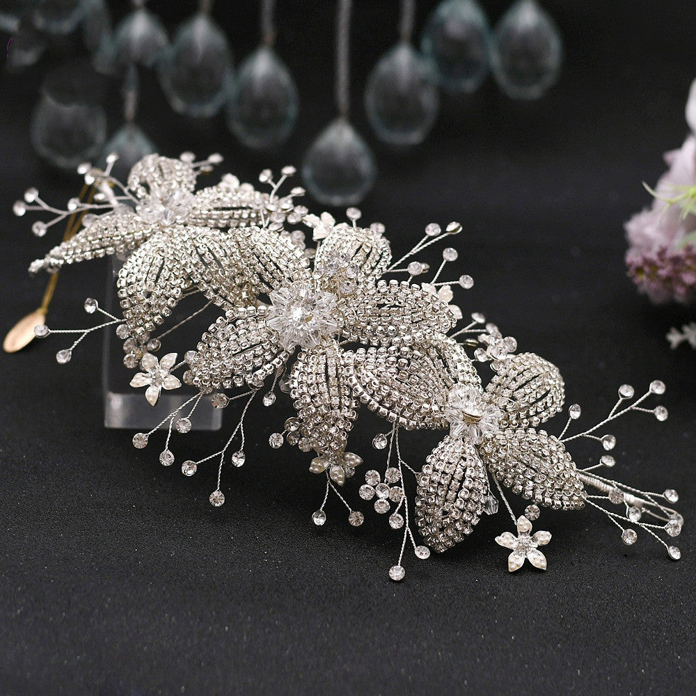 Flower Rhinestone Hair Accessories Bridal Wedding Hair Band