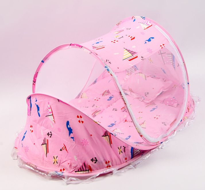 Opvouwbaar babybednet met kussennet, set van 2 stuks