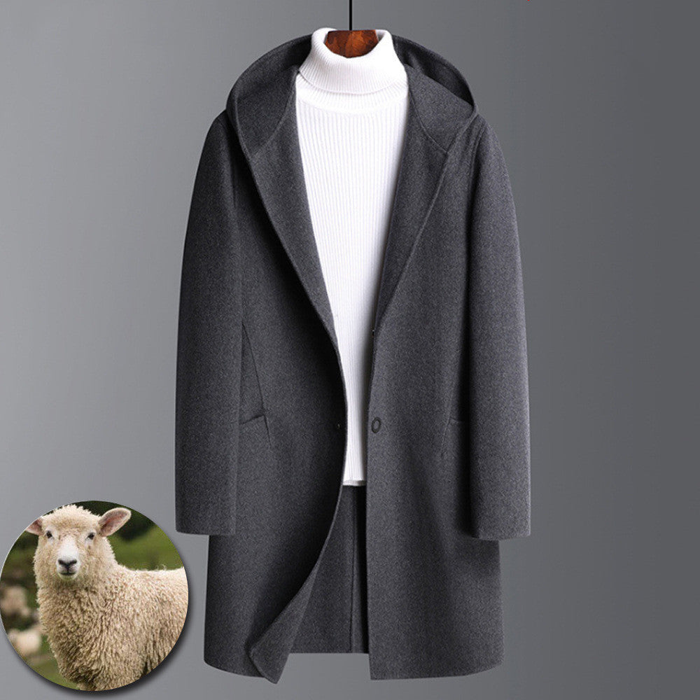 Double-faced cashmere woolen coat