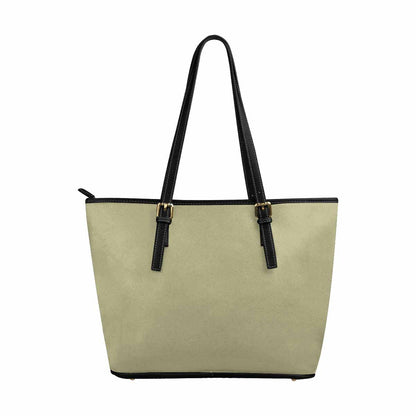 Large Leather Tote Shoulder Bag - Sage Green