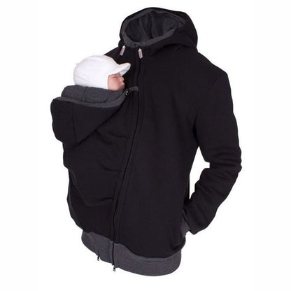 Winter Dad&amp;Mom Baby Carrier Hoodies O-Neck Maternity Baby Hoodies Pregnant Causal Zipper Hooded Outerwear For Women/Men Clothes