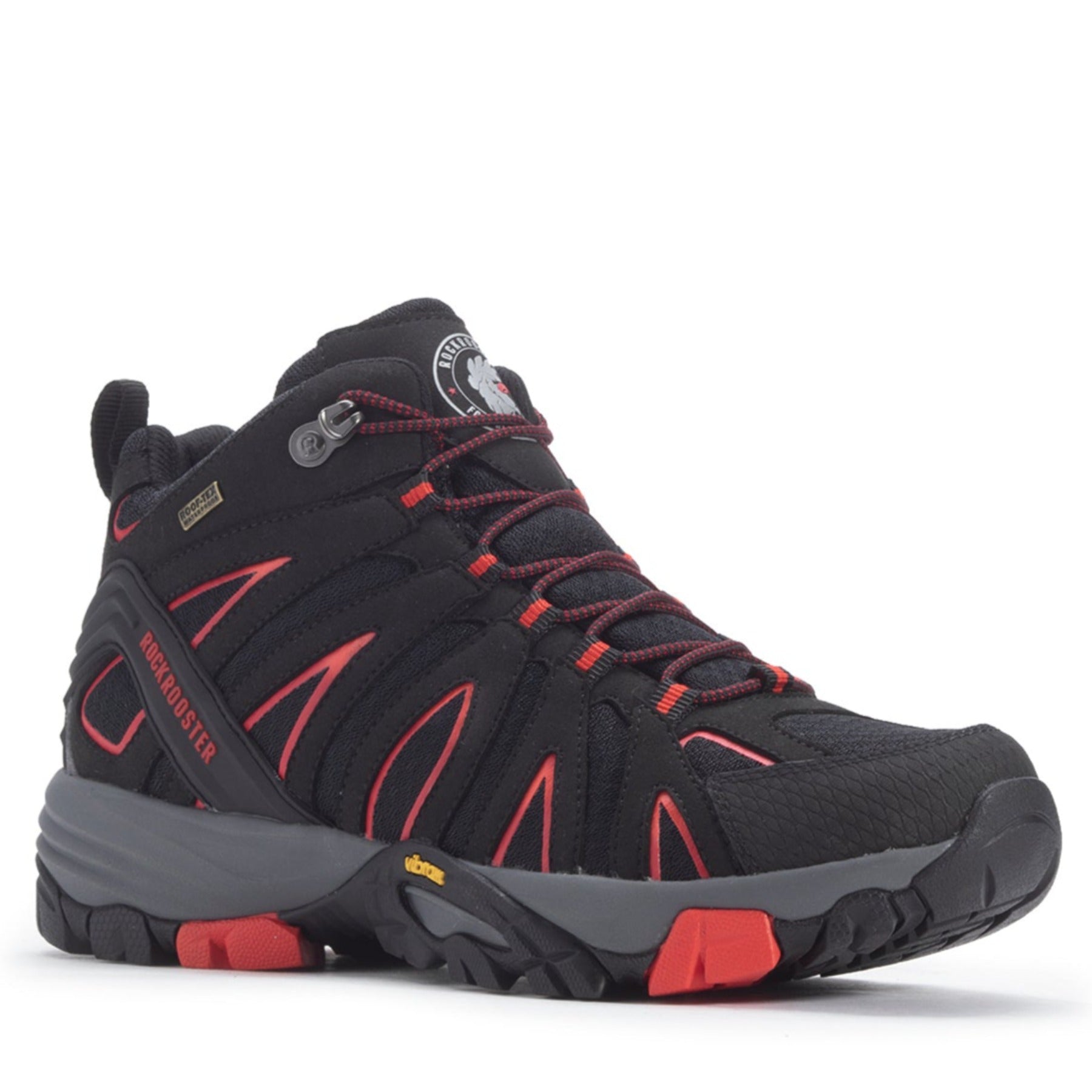 ROCKROOSTER Bedrock zwarte 6 inch waterdichte wandelschoenen met VIBRAM®