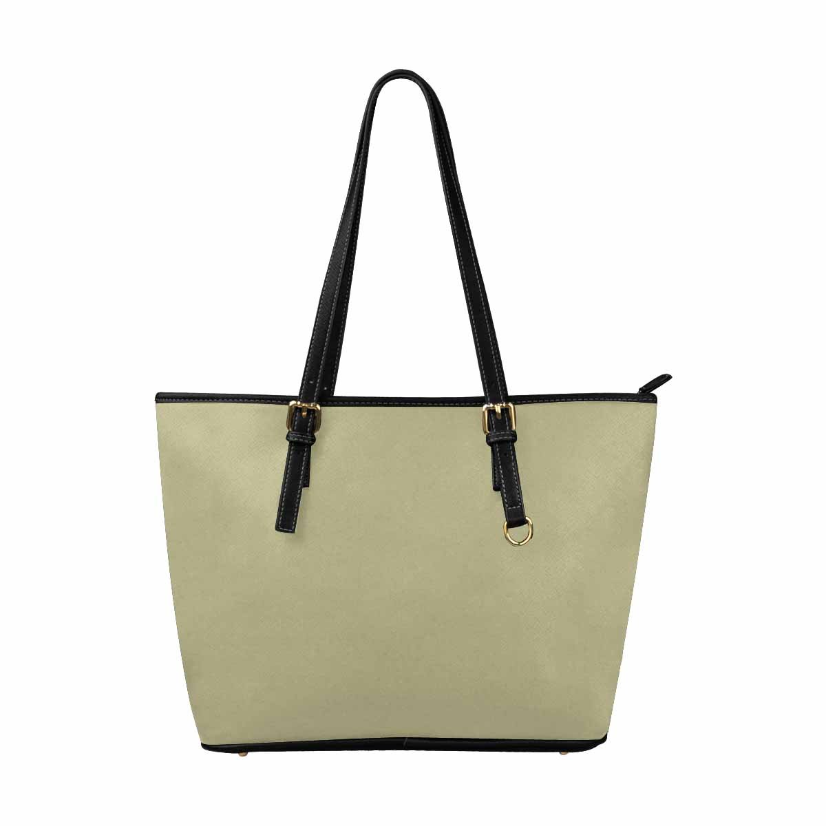 Large Leather Tote Shoulder Bag - Sage Green