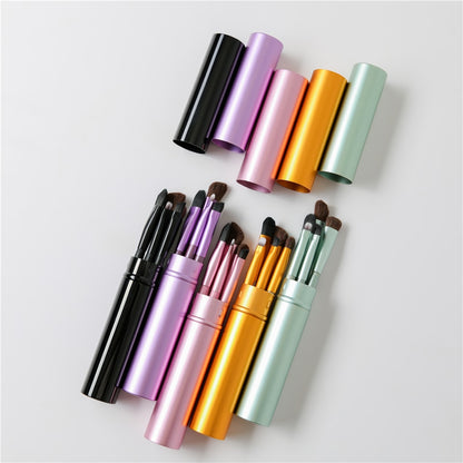 5pcs Travel Portable Mini Eye Makeup Brushes Set Smudge Eyeshadow Eyeliner Eyebrow Brush Lip Make Up Brush