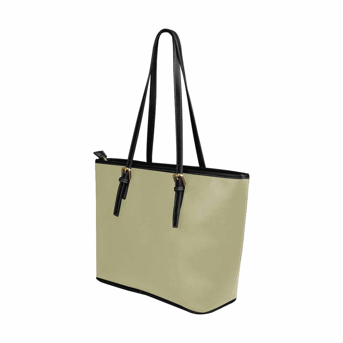 Large Leather Tote Shoulder Bag - Sage Green