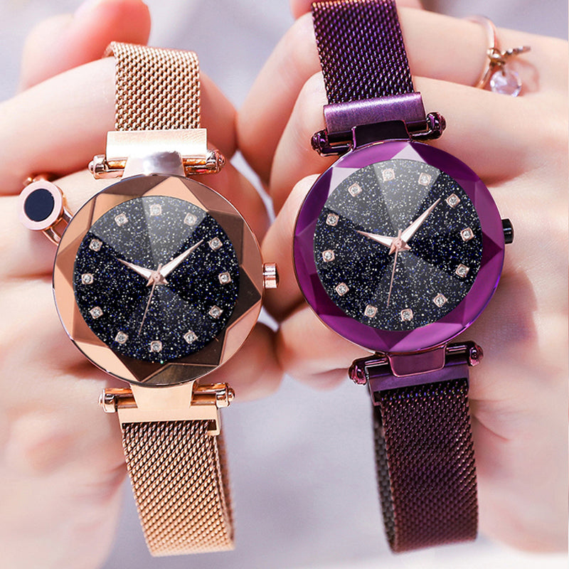 Ladies Magnetic Starry Sky Clock Luxury Women Watches Fashion Diamond Female Quartz Wristwatches Relogio Feminino Zegarek Damski