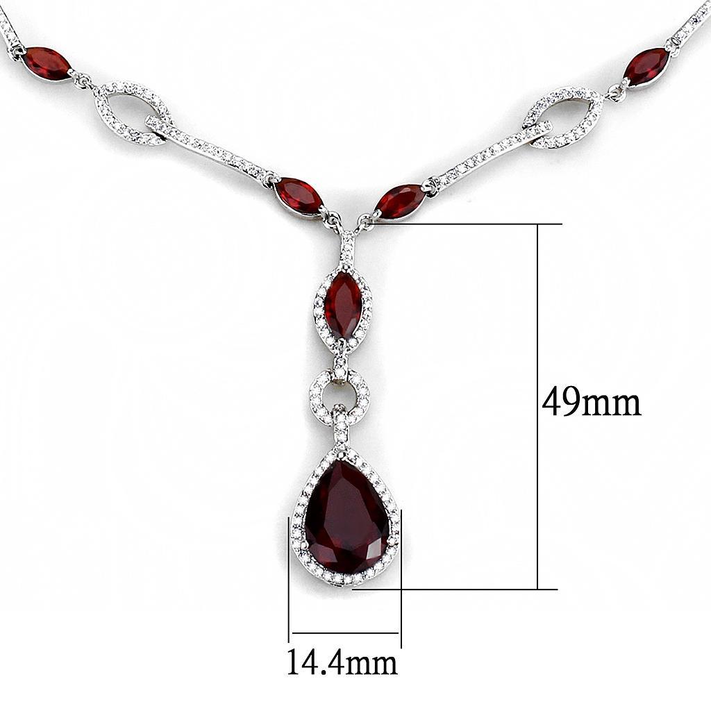 3W1423 - Rhodium Brass Jewelry Sets with Synthetic Synthetic Glass in