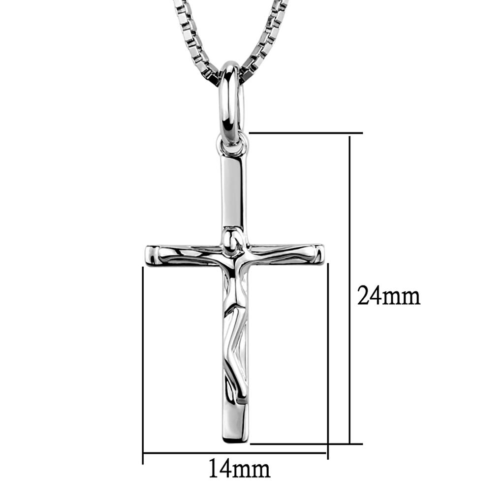 3W847 - Rhodium Brass Chain Pendant with No Stone