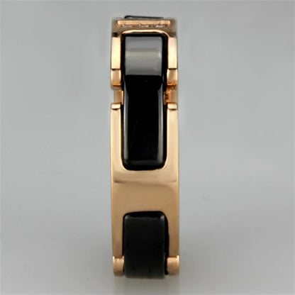 3W964 - IP Rose Gold(Ion Plating) Stainless Steel Ring with Ceramic  i