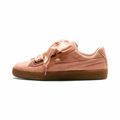 Sports Trainers for Women Puma Basket Heart Lady Salmon