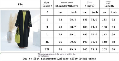 Middle East Turkey Dubai Clover Embroidery Elegant Cardigan Dress