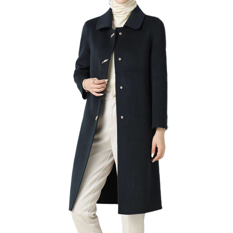 High woven double-sided cashmere coat