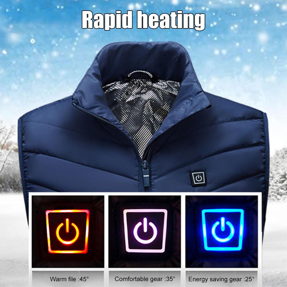 Heating Vest Washable Usb Charging Heating Warm Vest  Control Temperature Outdoor Camping Hiking Golf (Without Battery)