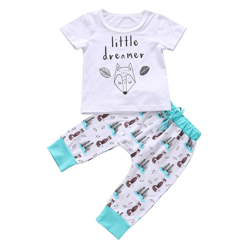 Set pasgeboren babykleding T-shirt tops+broek outfits voor kleine jongens en meisjes