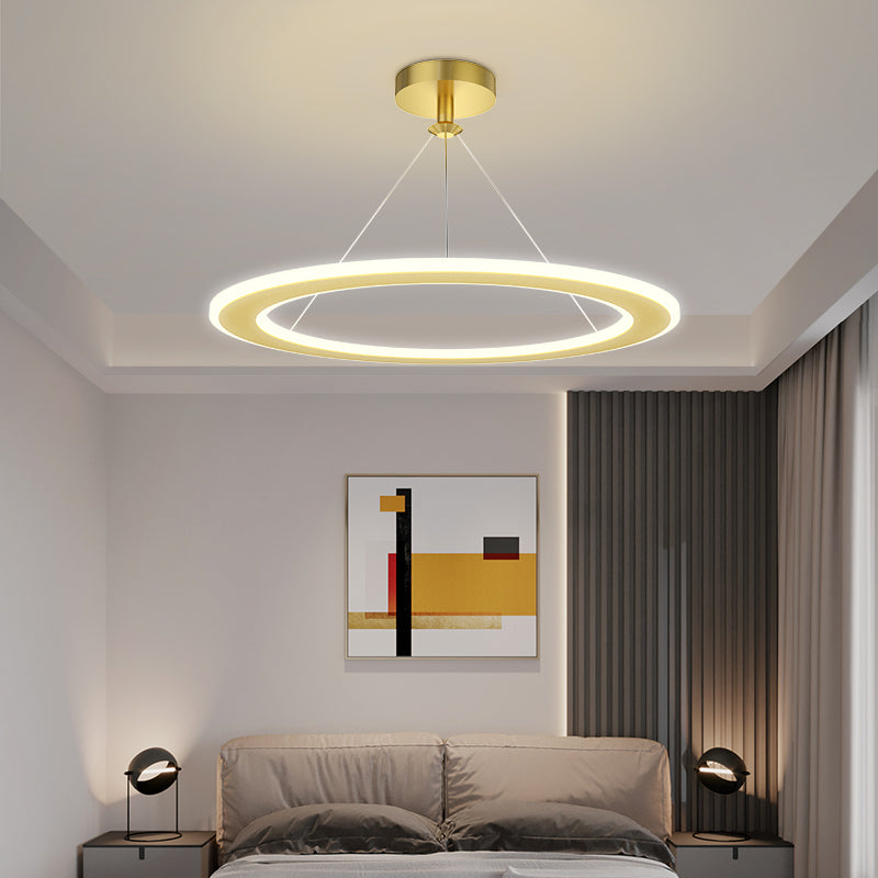 Simple Modern Circular Bedroom Study Chandelier