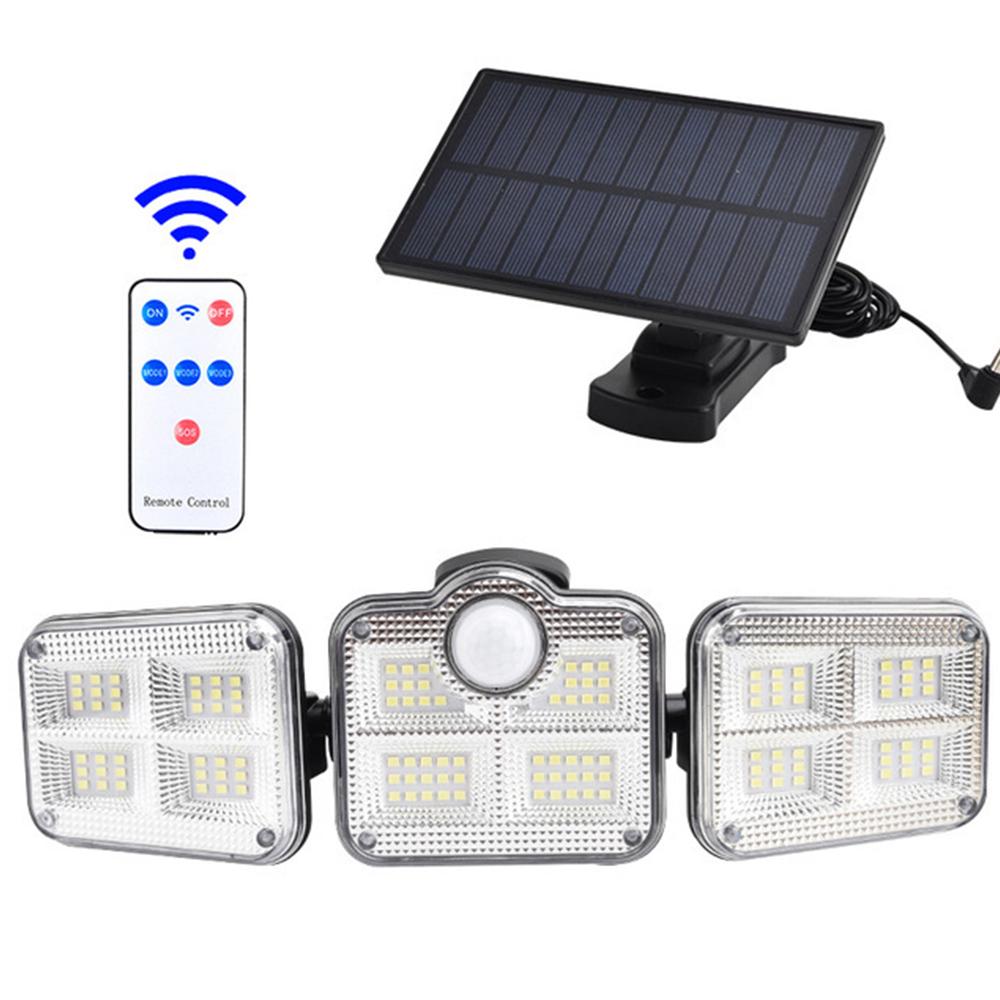 Solarsensorlamp 122 LED 3-kops buitenspot met 3 standen