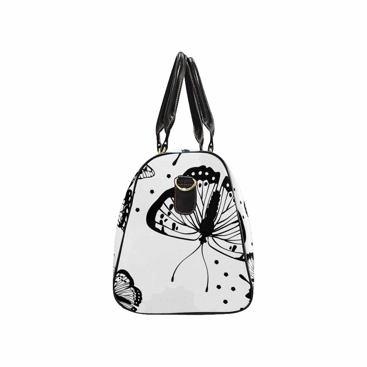 Travel Bag, White And Black Butterfly Print