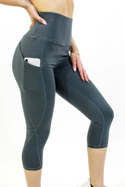 Seajoy atletische capri-legging met hoge taille en heupzakken