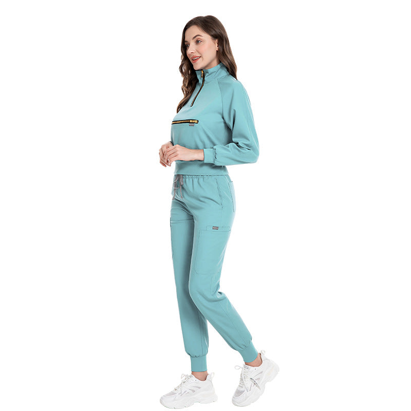 Leisure Jogging Surgical Gown Split Hospital Surgical Gown Stretch Nurse Suit