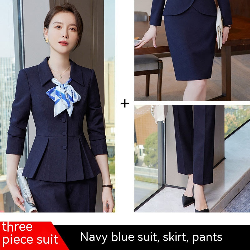 New High-end Business Fashion Slim-fitting Suit Two-piece Set