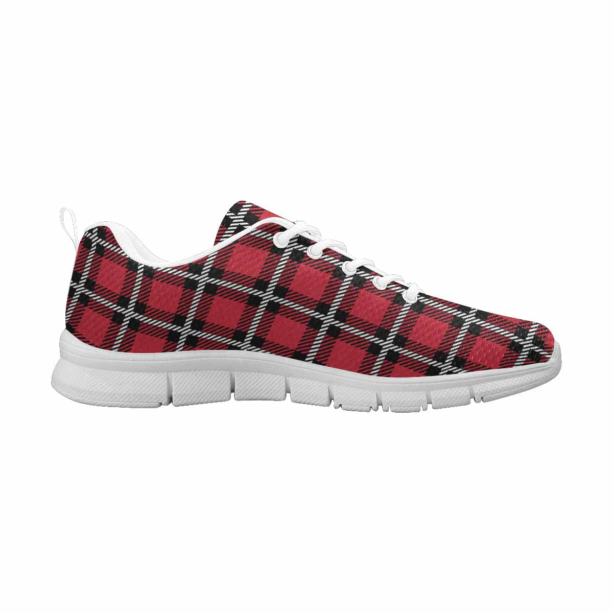 Sneakers voor heren, Buffalo Plaid Rood en Wit - Hardloopschoenen Dg867